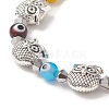 Colorful Lampwork Evil Eye & Glass & Alloy Braided Bead Bracelet for Women BJEW-JB09267-03-4