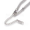 Non-Tarnish 304 Stainless Steel Split Initial Pendant Necklaces NJEW-L152-03U-3