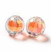 Two Tone UV Plating Rainbow Iridescent Acrylic Beads TACR-D010-03B-04-2