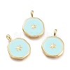 Brass Enamel Pendants X-KK-K248-02B-G-1