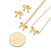 Bowknot PVD Vacuum Plating 304 Stainless Steel 
Stud Earrings & Necklaces & Bracelets Sets SJEW-Q001-02G-3
