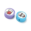 Printed Handmade Polymer Clay Beads CLAY-I016-08C-2