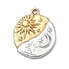 Two-tone 304 Stainless Steel Pendants X-STAS-A142-03GP-1