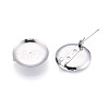 304 Stainless Steel Brooch Cabochon Settings X-STAS-E547-08H-P-1