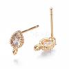 Brass Stud Earring Findings X-KK-Q750-032G-2