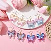 Sparkling Acrylic Butterfly Dangle Earrings for Women EJEW-JE05644-2