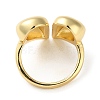 Rack Plating Heart Brass Open Cuff Ring for Women RJEW-A037-01G-3