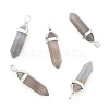 Natural Grey Agate Double Terminated Pointed Pendants X-G-F295-05M-1