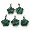 Star Dyed Synthetic Malachite Pendants G-Q367-02-1