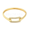 Brass Micro Pave Clear Cubic Zirconia Hollow Rectangle Hinged Bangles for Woman BJEW-M312-03C-G-2