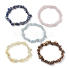 12 Constellation Natural Mixed Gemstone Chip Beaded Stretch Bracelets Sets for Women Men BJEW-JB10264-04-3
