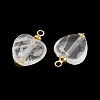 Natural Quartz Crystal Heart Charms KK-B157-38A-G-2