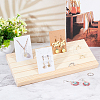 5-Slot Wood Slant Back Earring Display Stands EDIS-WH0021-36C-4