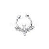 316L Stainless Steel Clear Cubic Zirconia Halloween Bat Clip-on Nose Septum Rings WG4B0C3-04-4