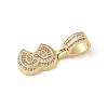 Brass Clear Cubic Zirconia European Dangle Charms KK-R003-01G-03-3