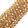 Electroplate Transparent Glass Beads Strands EGLA-A035-T8mm-A17-1