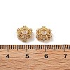 Brass Micro Pave Clear Cubic Zirconia Bead Caps KK-R216-03G-3-2