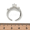 Brass Micro Pave Cubic Zirconia Cuff Open Rings for Women RJEW-C163-18P-5