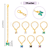Butterfly Brass Glass Cup Charms HJEW-UN00017-3