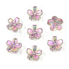 Transparent Electroplate Glass Bead Caps EGLA-N015-01D-1