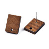 Walnut Wood Stud Earring Findings MAK-N032-018-3