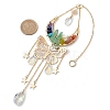 Butterfly & Moon Brass & 304 Stainless Steel Hanging Suncatchers HJEW-TA00162-2