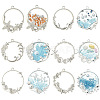 12Pcs 6 Style Alloy Open Back Bezel Pendants FIND-YW0007-36-2