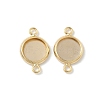 Flat Round Brass Connector Cabochon Settings KK-K414-13F-G-1