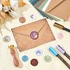 Brass Wax Seal Stamps with Wood Handle AJEW-WH0412-0167-4