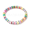 Love Word Acrylic Beads Stretch Bracelet BJEW-JB07328-2