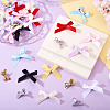 50Pcs 10 Colors Bowknot Polyester & Alloy Alligator Hair Clips PHAR-TA0001-16-6