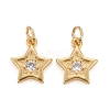 Brass Micro Pave Clear Cubic Zirconia Charms KK-Z023-17G-1
