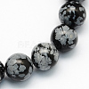 Natural Snowflake Obsidian Round Beads Strands G-S172-10mm-1