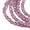 Handmade Millefiori Glass Flat Round Bead Strands LK-P010-A-01-3