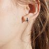 316 Stainless Steel Cross Hoop Earrings for Men Women EJEW-SZ0001-98-6