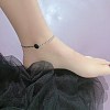 925 Thai Sterling Silver Ball Chains Anklets AJEW-BB60868-A-3