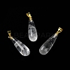 Natural Quartz Crystal Teardrop Pendants G-Q005-03G-09-2