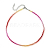 Faceted Rondelle Glass Beaded Necklace for Women NJEW-M208-01M-3