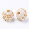 Unfinished Natural Wood European Beads WOOD-S057-021A-2