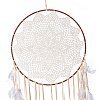 Handmade Round Cotton Woven Net/Web with Feather Wall Hanging Decoration HJEW-G015-02B-3