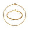 Brass Curb Chain Bracelet & Curb Chain Necklace Sets SJEW-SZ0001-011B-1