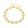 Brass Micro Pave Clear Cubic Zirconia Link Chain Bracelets for Women BJEW-A090-11C-G-4