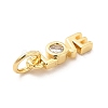 Rack Plating Brass Cubic Zirconia Charms KK-K270-25G-3