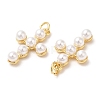 Brass Plastic Imitation Pearls Pendants X-KK-Q775-23G-2