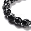 Synthetic Snowflake Obsidian Beads Strands G-E568-03A-3