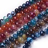 Dyed Natural Banded Agate Beads Strands G-F595-E-1