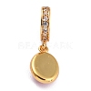 Brass Micro Pave Clear Cubic Zirconia European Dangle Charms ZIRC-L097-050A-G-3