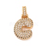 Brass Micro Pave Cubic Zirconia Pendants KK-C076-29C-G01-1