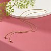 Round Beads Lariat Necklace for Girl Women NJEW-JN03709-2