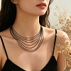 Alloy & Brass Chain Multi-Strand Necklaces for Women WGE8576-01-2